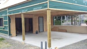 Extension charpente carport et combles bois Plouedern 2 - Toutes les réalisations - Quimper Brest