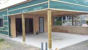 Extension charpente carport et combles bois Plouedern 2 - Extensions ossature bois - Quimper Brest