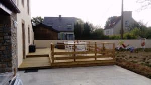 Terrasse au sol avec garde corps Plouedern 2 - Terrasses - Quimper Brest