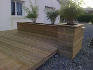 Terrasse au sol avec jardinieres La Martyre 3 - Terrasses - Quimper Brest