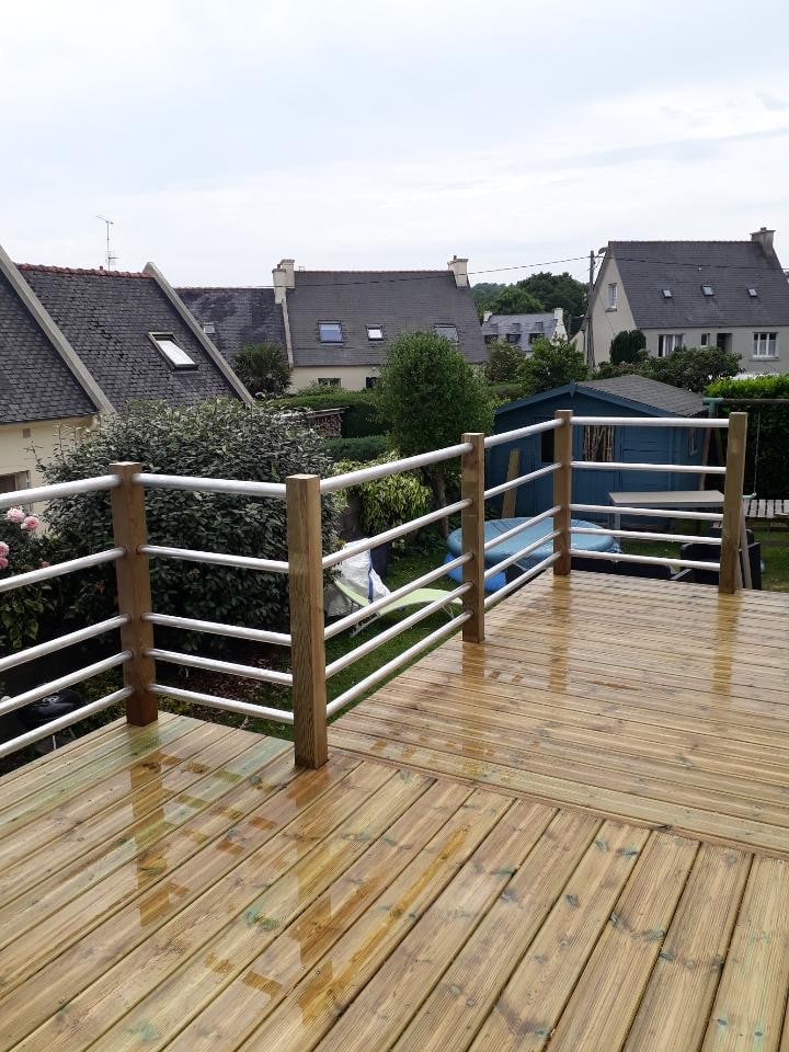 Terrasse bois sur pilotis Landerneau 1 - Toutes les réalisations - Quimper Brest